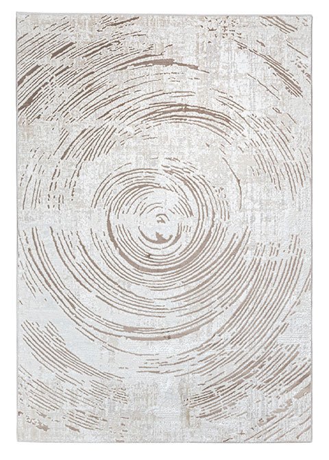 Tapete de Círculos Abstractos en Arena y Crema