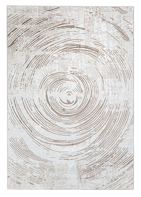 Tapete de Círculos Abstractos en Arena y Crema