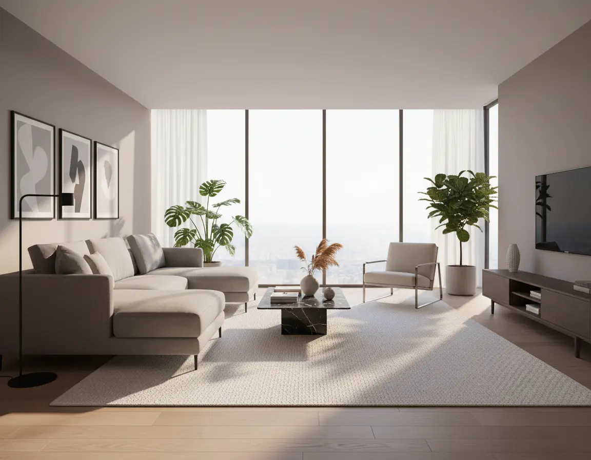 Tapete Texturizado Neutro con Diseño Sutil Render