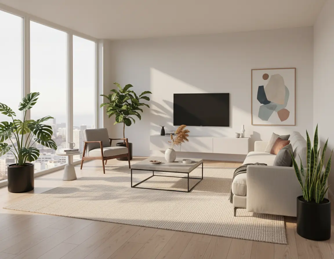 Tapete Texturizado Neutro con Delicadas Líneas para un Ambiente Sereno Render