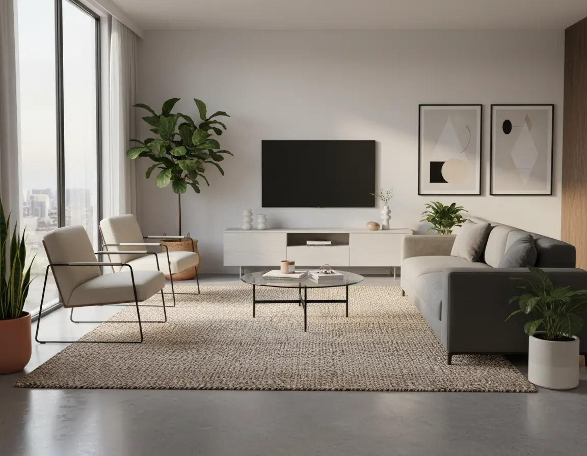 Tapete Texturizado Neutro con Diseño Jaspeado en Gris Oscuro Render