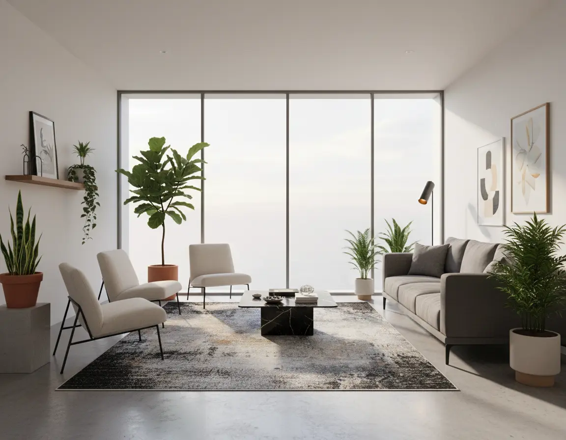 Tapete Moderno Neutro con Textura Abstracta en Gris Oscuro Render