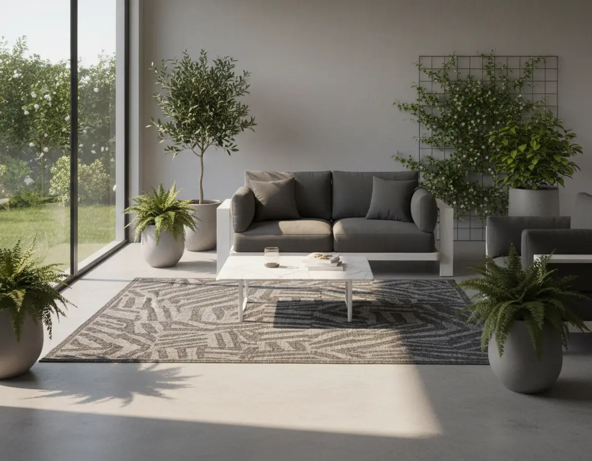 Tapete Moderno Gris con Diseño Geométrico en Gris Oscuro Render