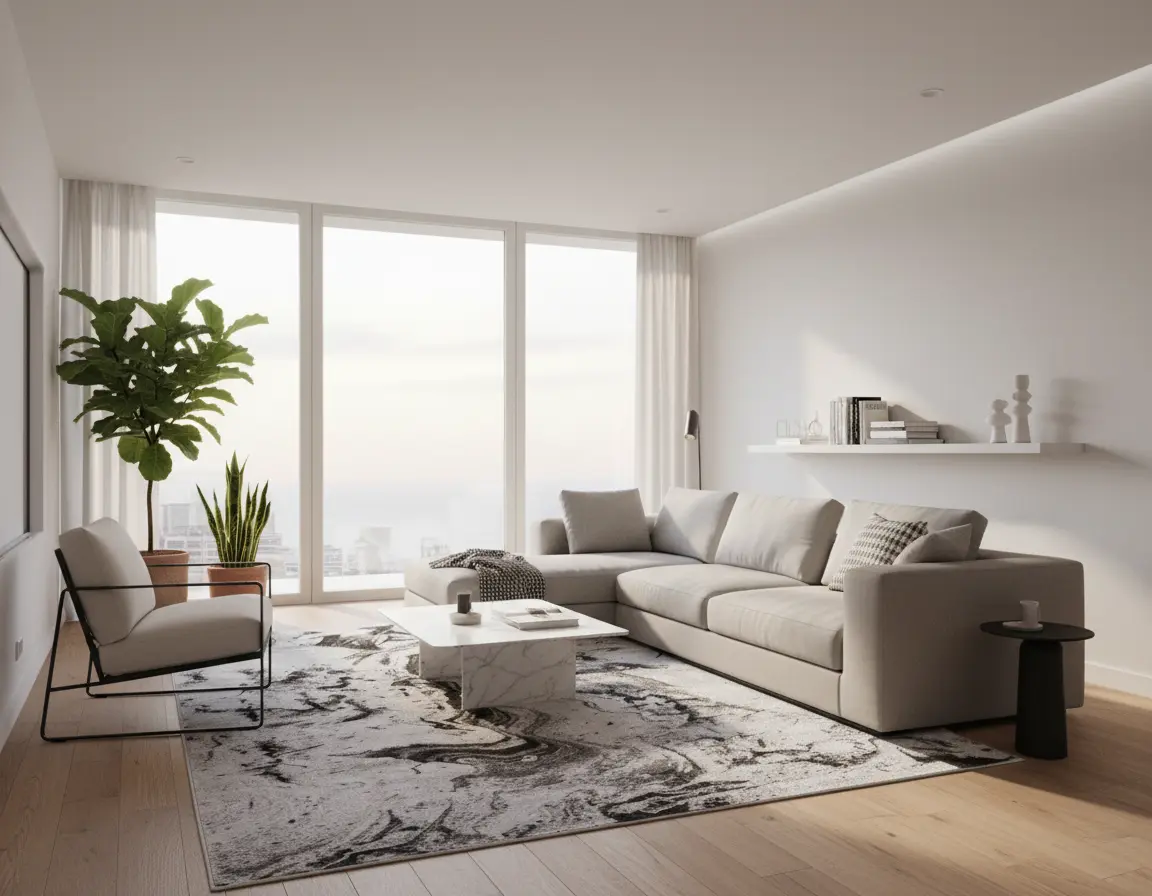 Tapete Moderno Gris con Diseño Abstracto en Gris Oscuro Render