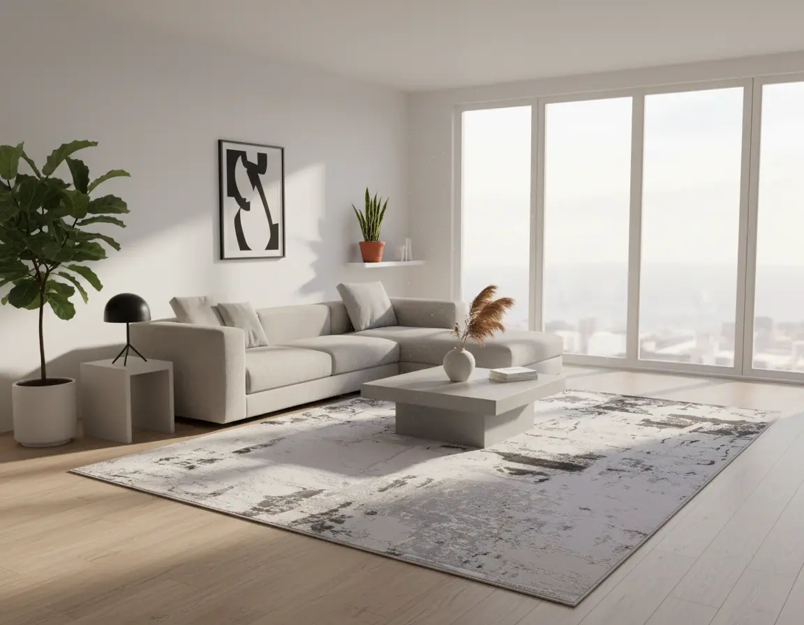 Tapete Moderno Gris con Diseño Abstracto en Gris Oscuro Render