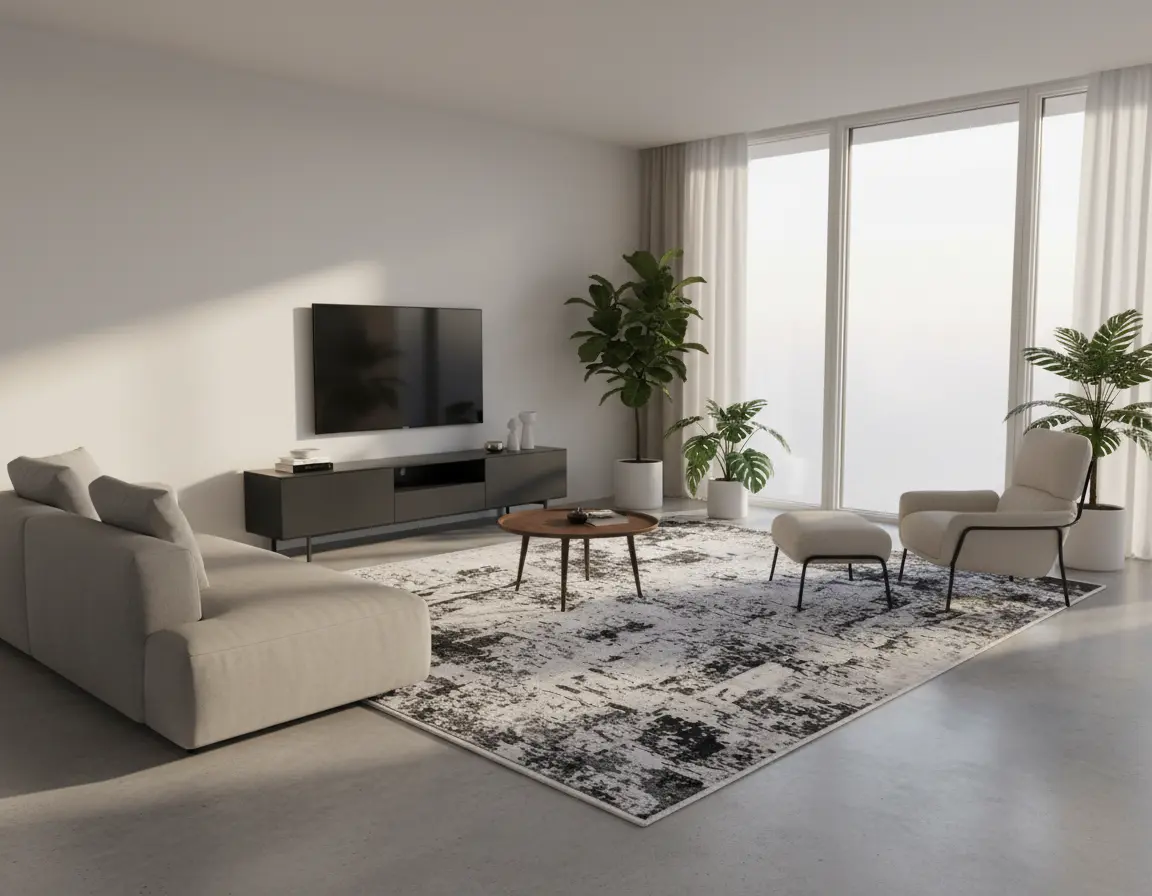 Tapete Moderno Gris con Diseño Abstracto en Gris Oscuro Render