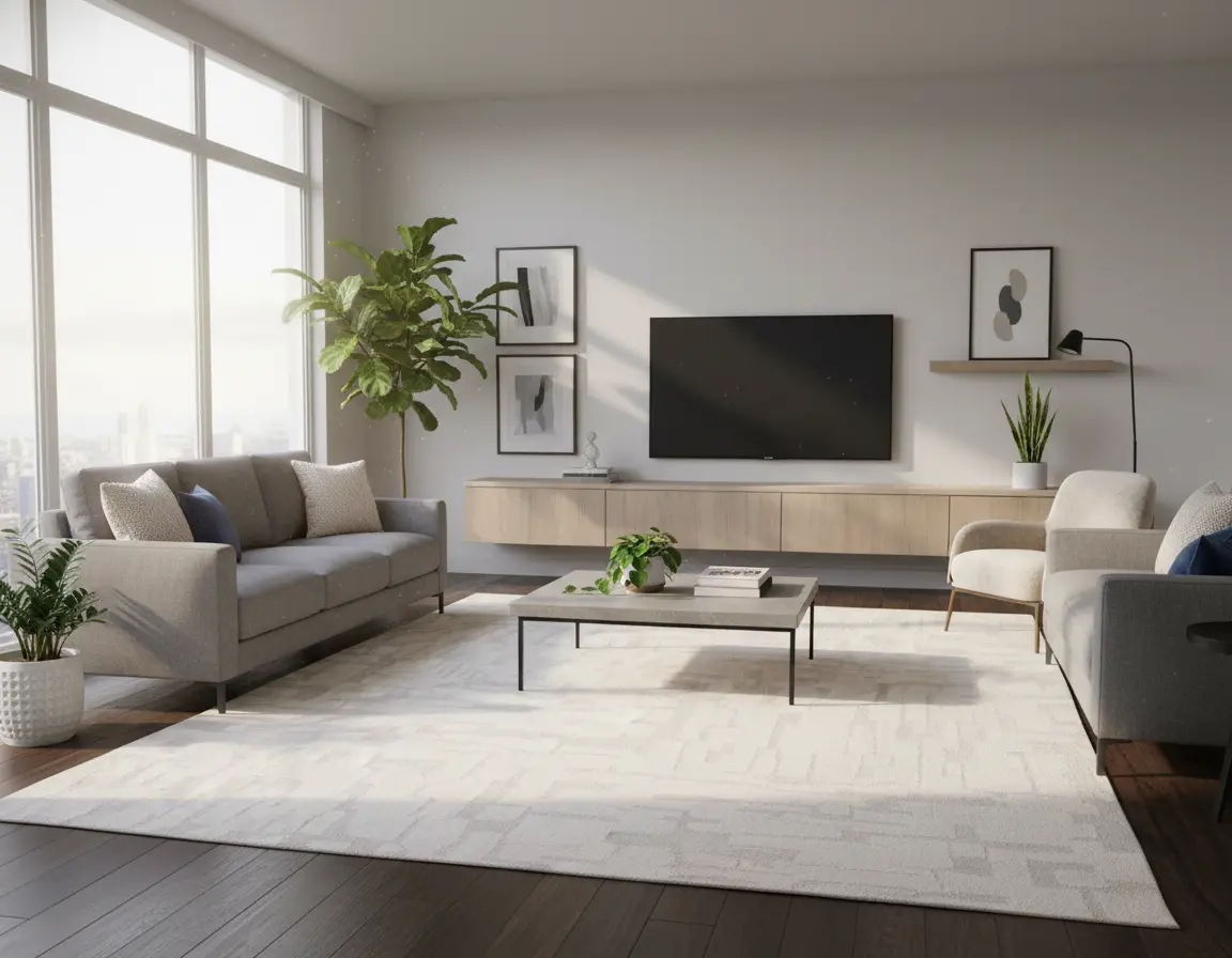 Tapete Moderno Neutro con Diseño Abstracto en Gris Render