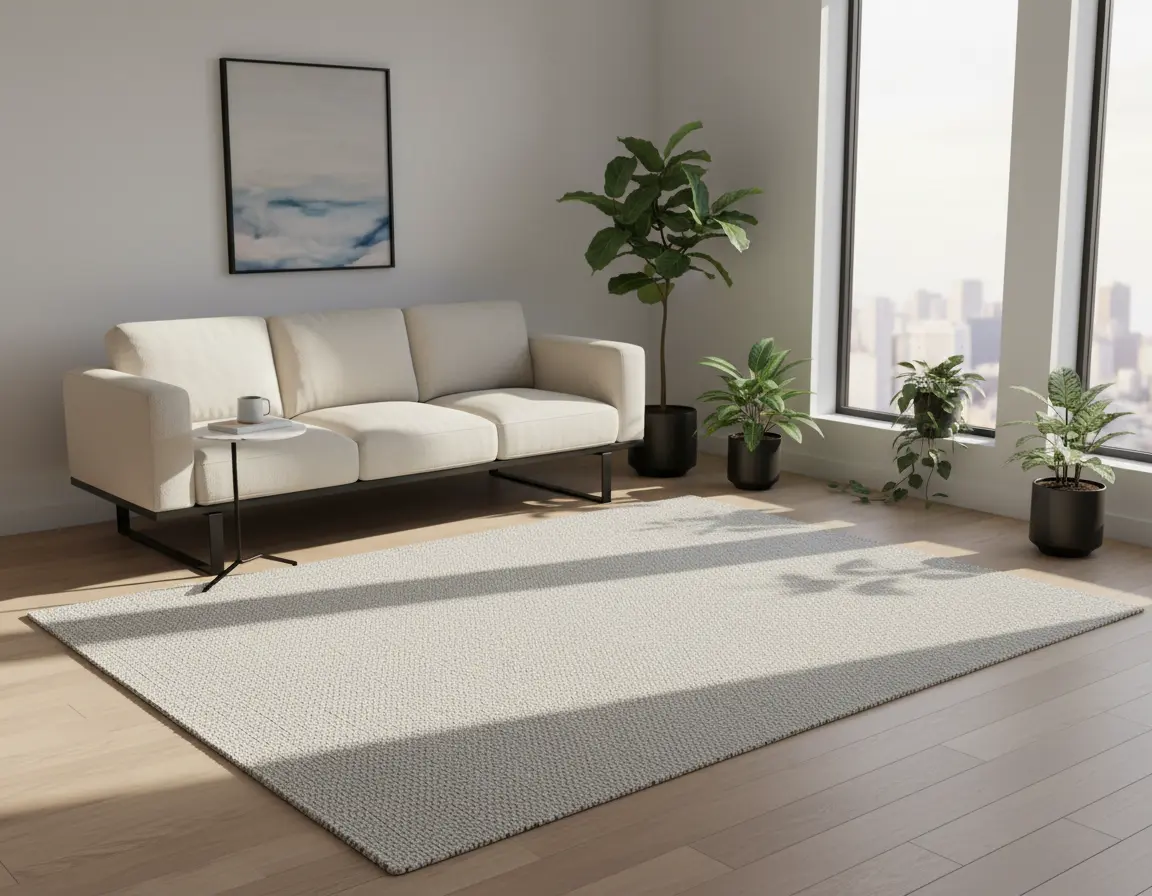 Tapete Texturizado Neutro con Tejido Artesanal Render