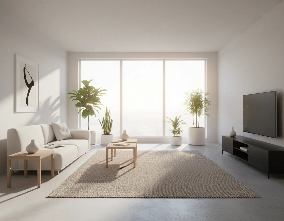 Tapete Texturizado Neutro con Diseño Sutil Render