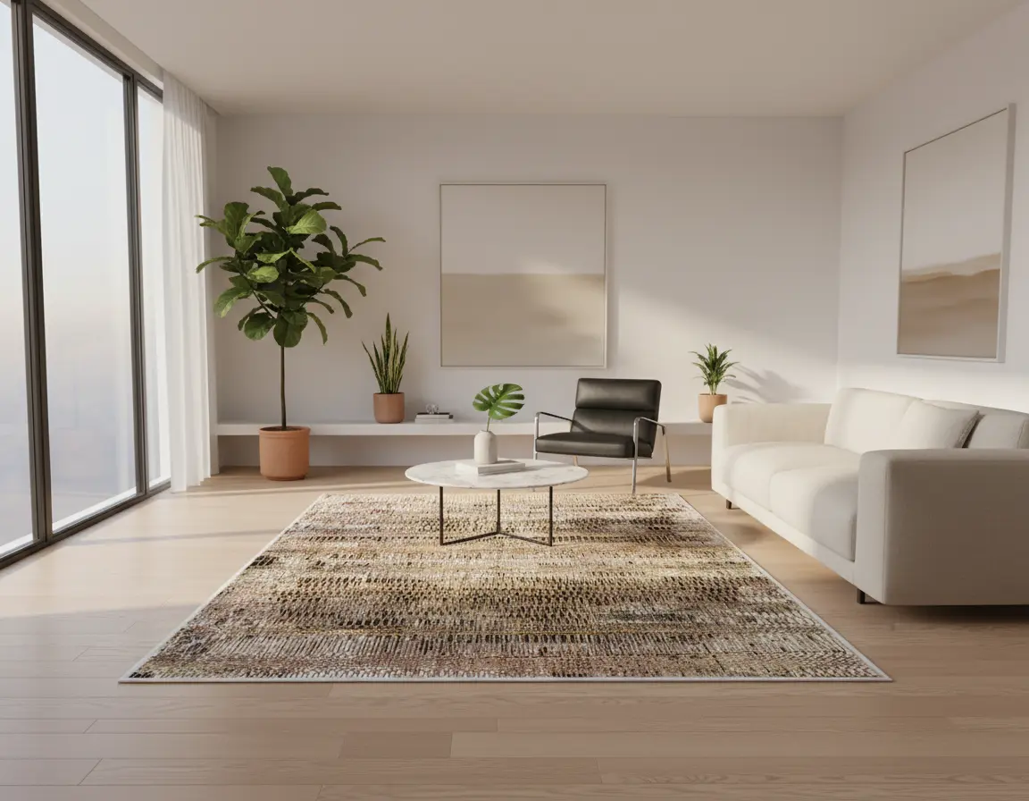 Tapete Vintage Neutro con Diseño de Celosía y Efecto Desgastado Render