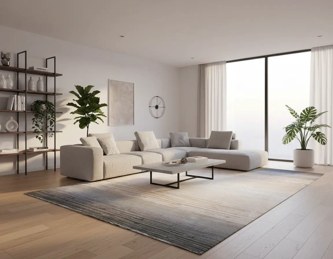 Tapete Moderno Neutro con Diseño de Degradado Horizontal Render