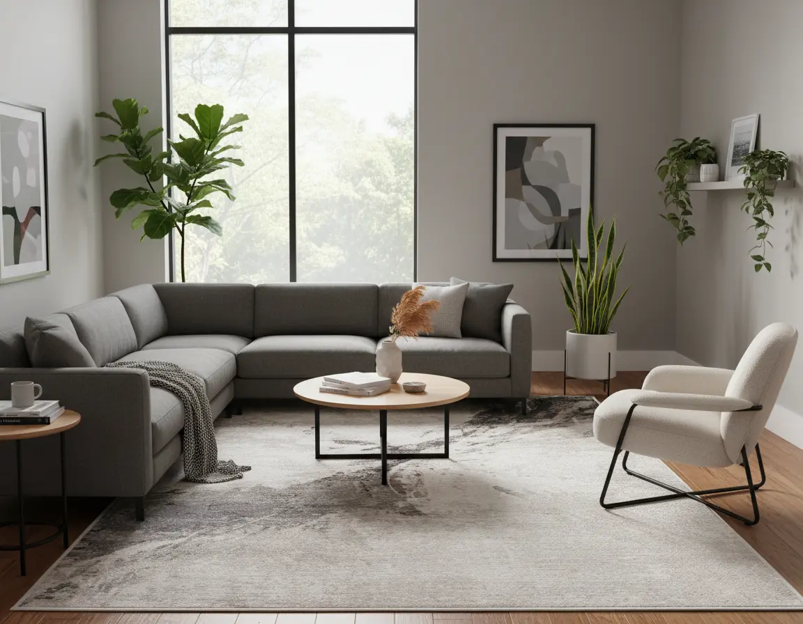 Tapete Abstracto Neutro con Diseño Texturizado en Gris Oscuro Render