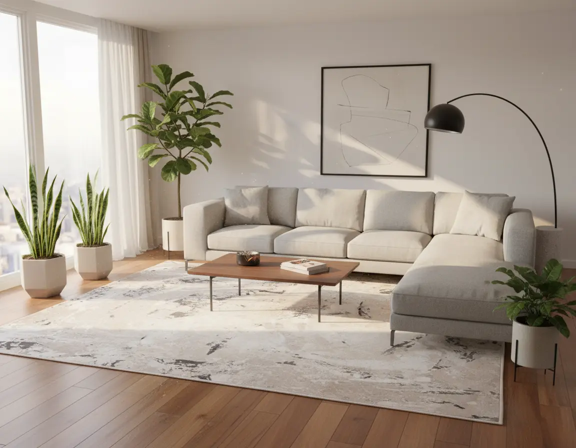 Tapete Abstracto Neutro con Diseño Artístico en Gris Oscuro Render