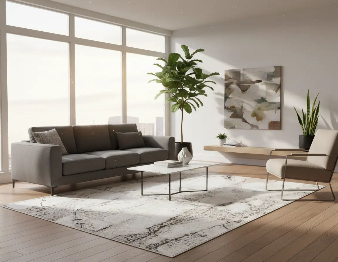 Tapete Moderno Neutro con Diseño Abstracto en Gris Oscuro Render