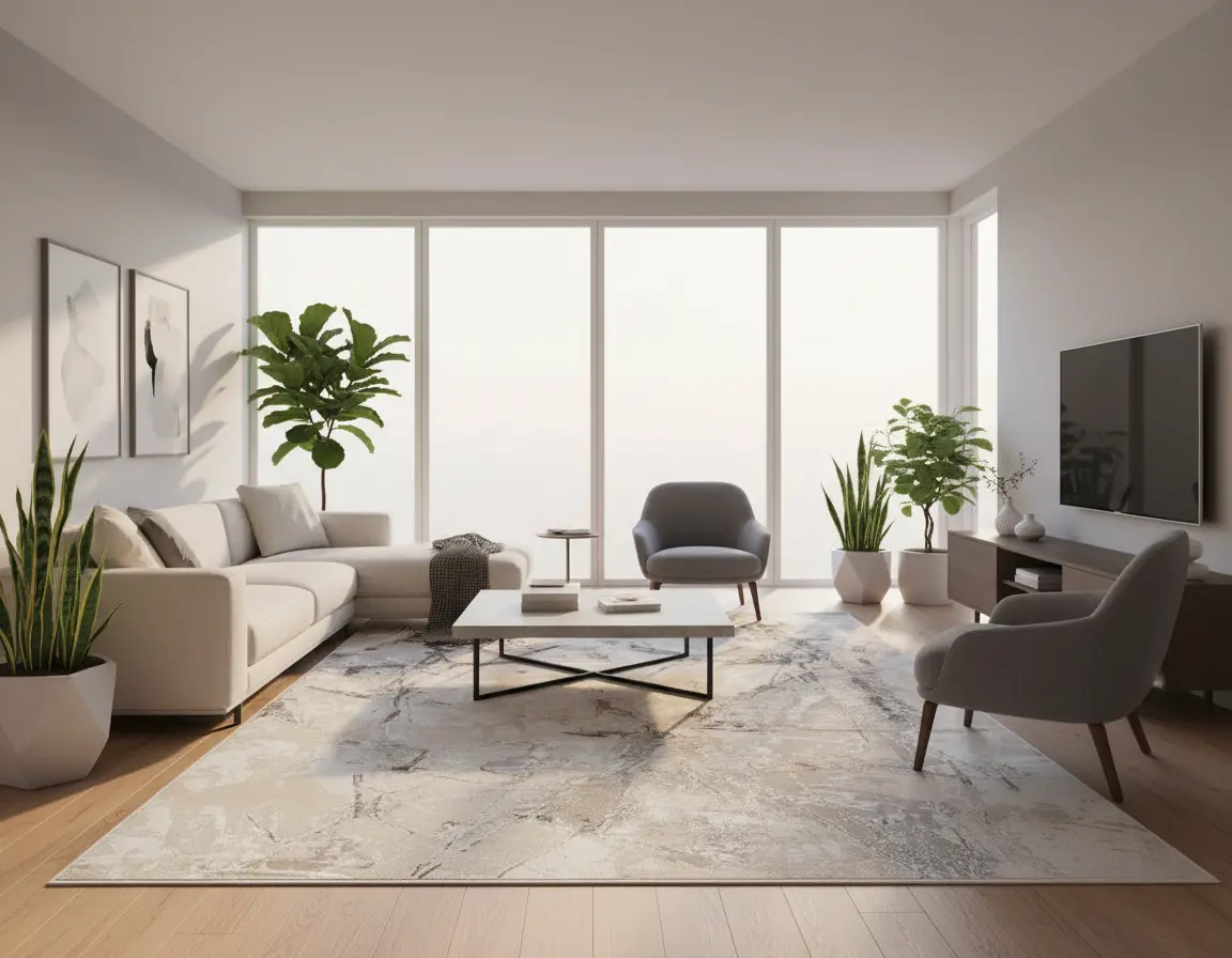 Tapete Moderno Neutro con Diseño Abstracto en Gris Oscuro Render