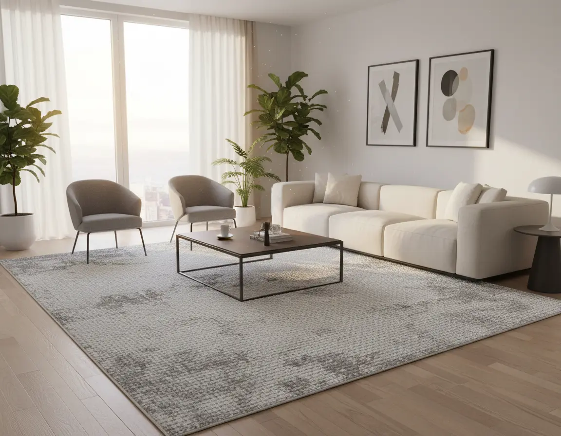 Tapete Moderno Gris con Diseño Texturizado Desgastado Render