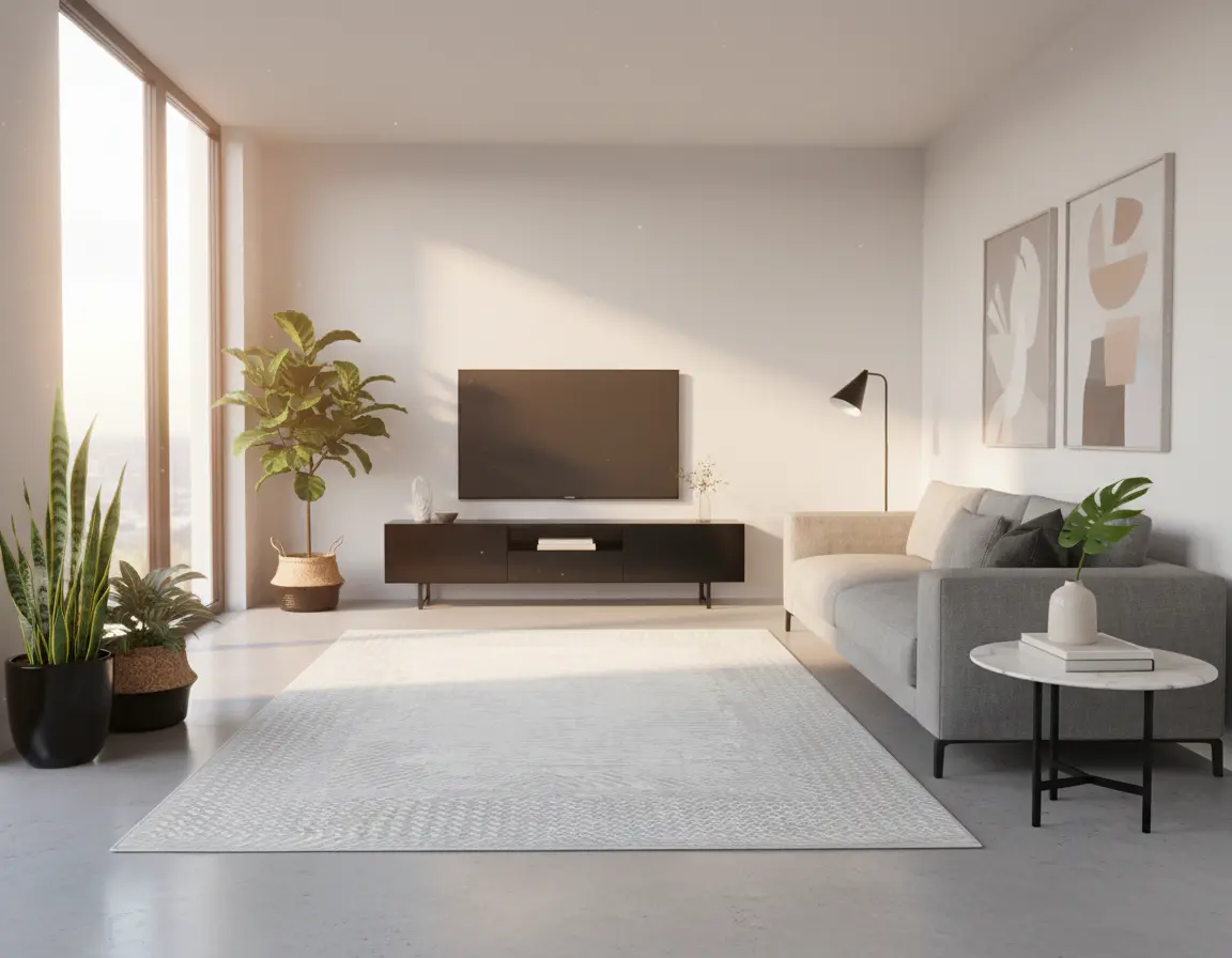 Tapete Moderno Gris con Diseño Geométrico Sutil Render