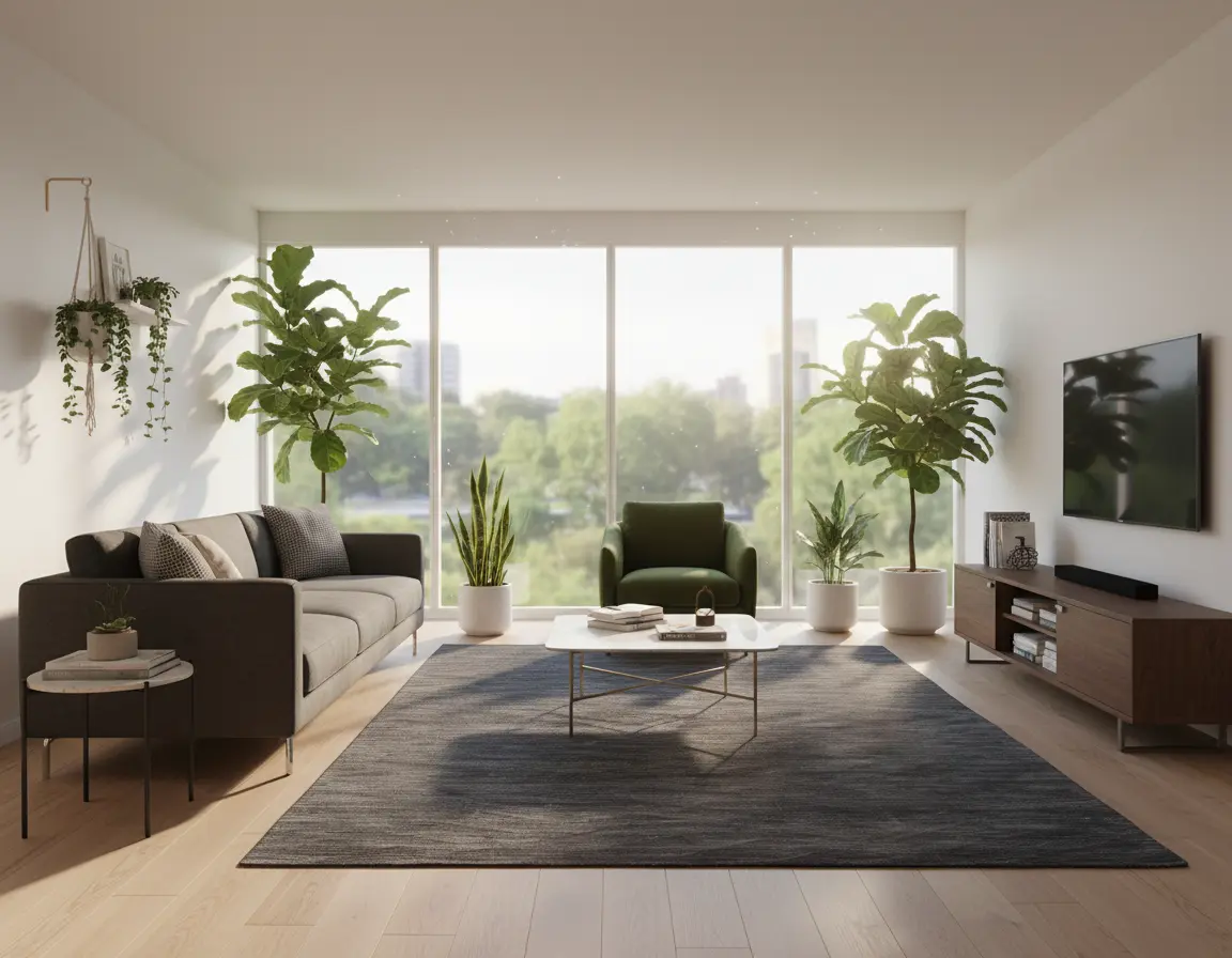 Tapete Moderno Gris Oscuro con Textura Sutil Render