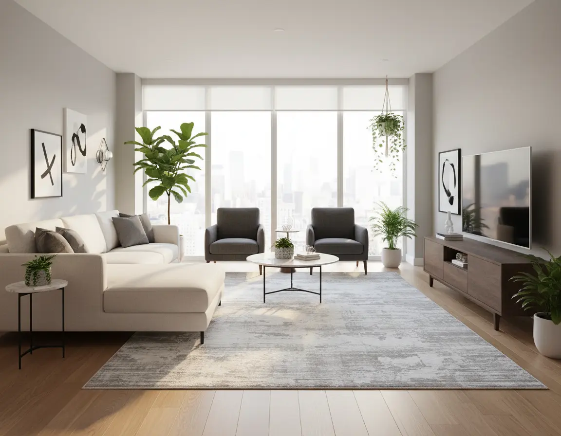 Tapete Moderno Gris con Diseño Abstracto Desgastado Render