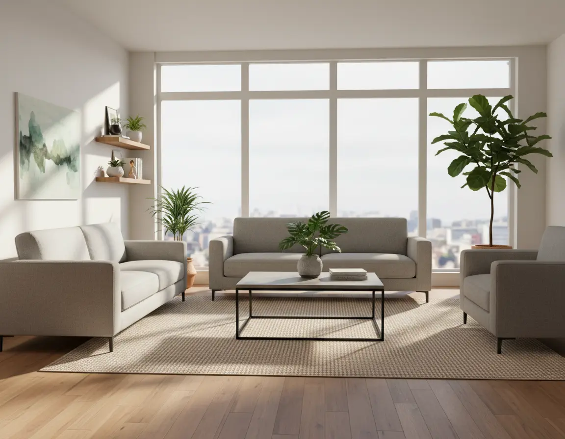 Tapete Texturizado Beige con Diseño Trenzado Natural Render