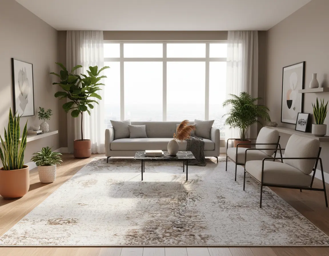 Tapete Vintage Neutro con Textura Desgastada Render