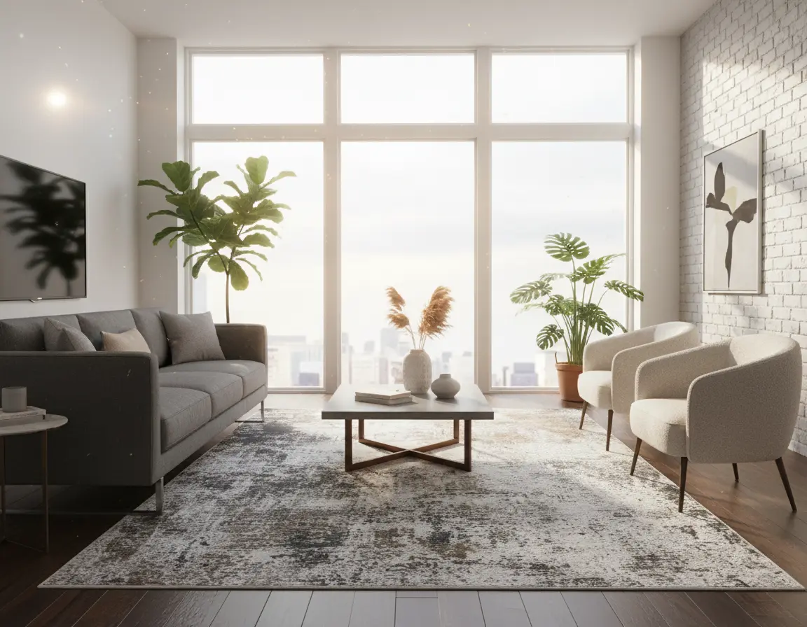 Tapete Moderno Neutro con Diseño Abstracto en Gris Oscuro Render