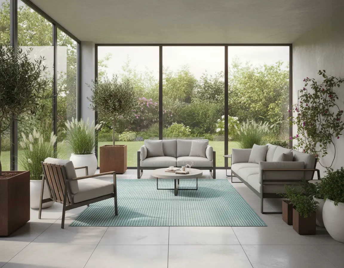 Tapete Texturizado Azul con Diseño Entramado para un Toque Natural Render