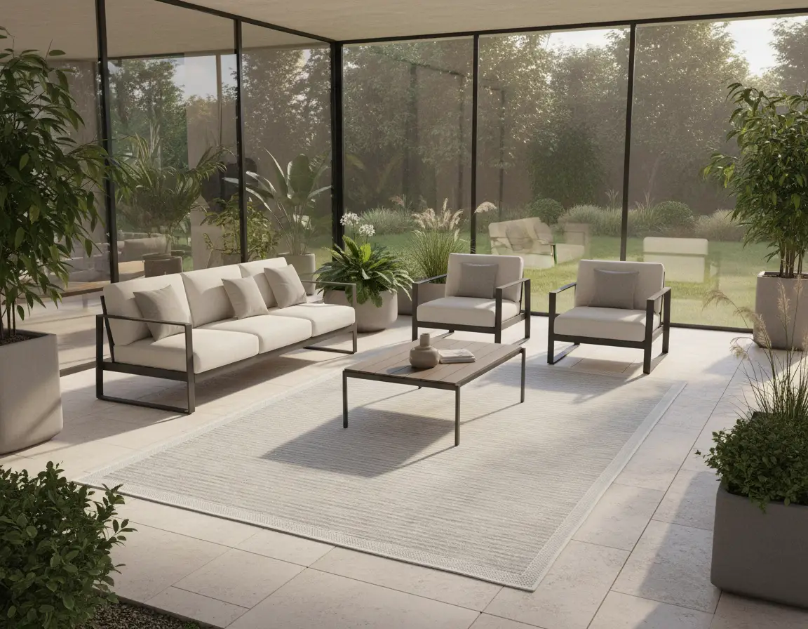 Tapete Moderno Neutro con Textura Lineal para Interior y Exterior Render