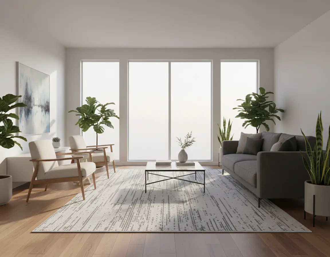 Tapete Moderno Gris con Diseño de Líneas en Gris Oscuro Render