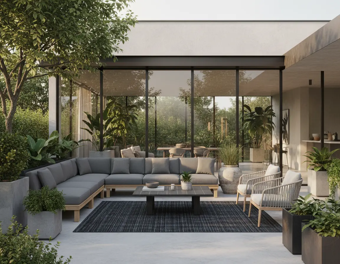 Tapete Moderno Gris Oscuro con Diseño de Líneas Texturizadas Render