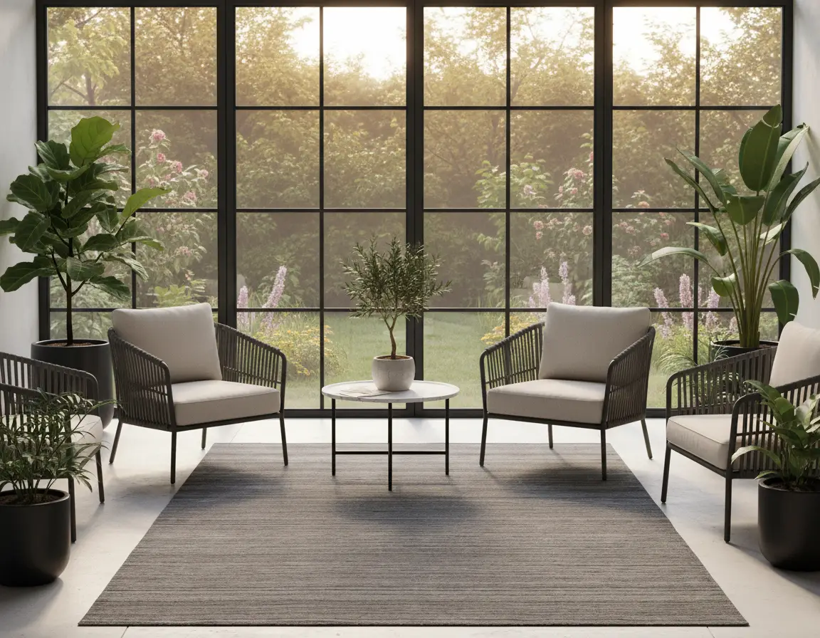 Tapete Moderno Gris con Textura Lineal Discreta Render