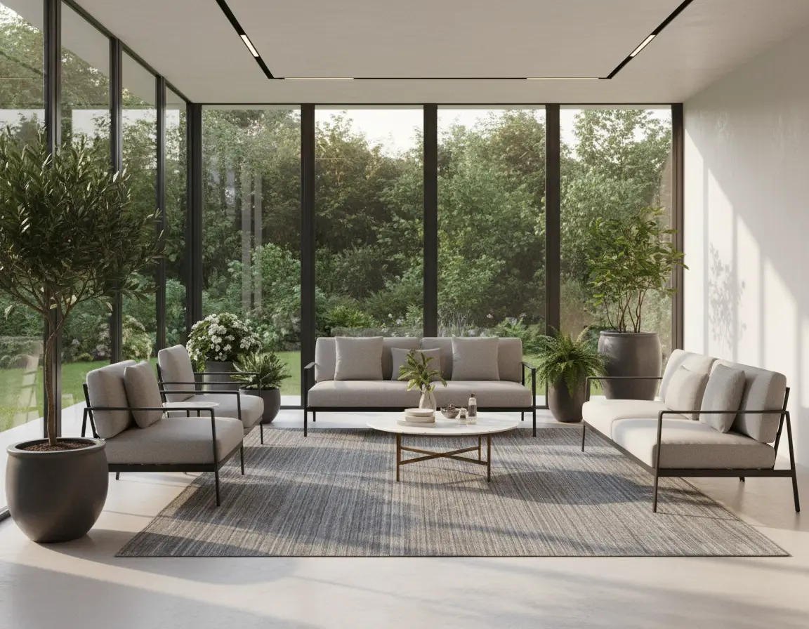 Tapete Moderno Gris con Textura Lineal Sutil Render