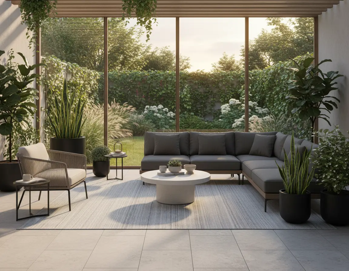 Tapete Moderno Gris con Diseño a Rayas para Mayor Confort Render