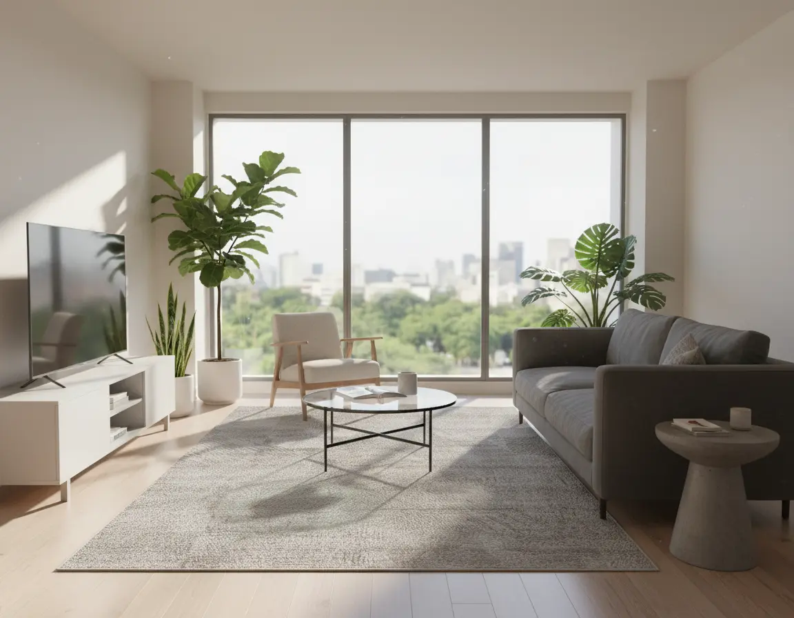 Tapete Moderno Neutro con Textura Geométrica Sutil Render