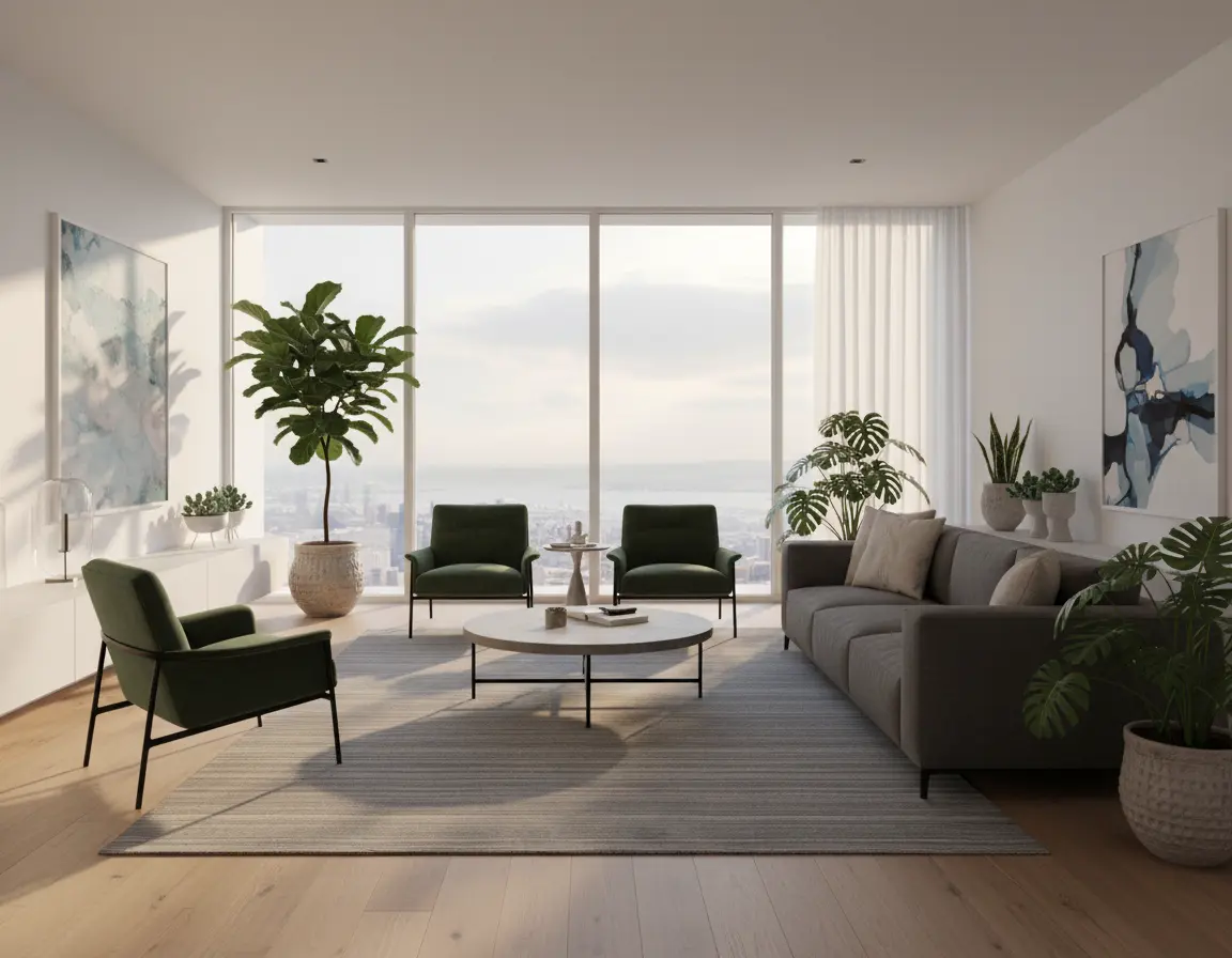 Tapete Moderno Gris con Delicado Diseño a Rayas Render