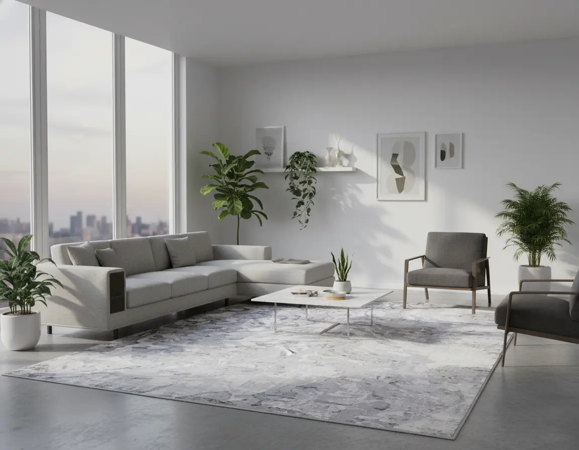 Tapete Moderno Gris con Diseño Abstracto Suave Render