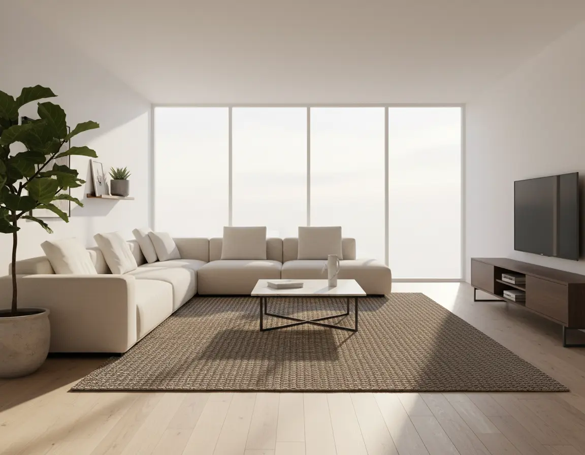 Tapete Texturizado Neutro con Diseño Trenzado en Gris Oscuro Render