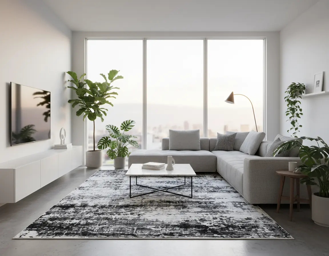 Tapete Moderno Gris con Diseño Abstracto en Gris Oscuro Render