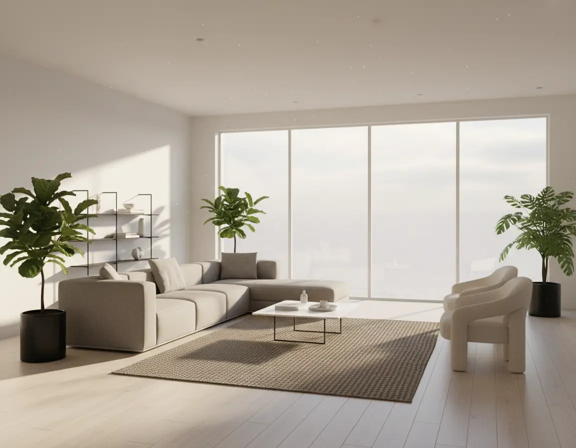 Tapete Rústico Neutro con Textura Trenzada Render