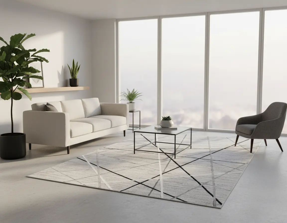 Tapete Moderno Gris con Diseño Abstracto en Gris Oscuro Render