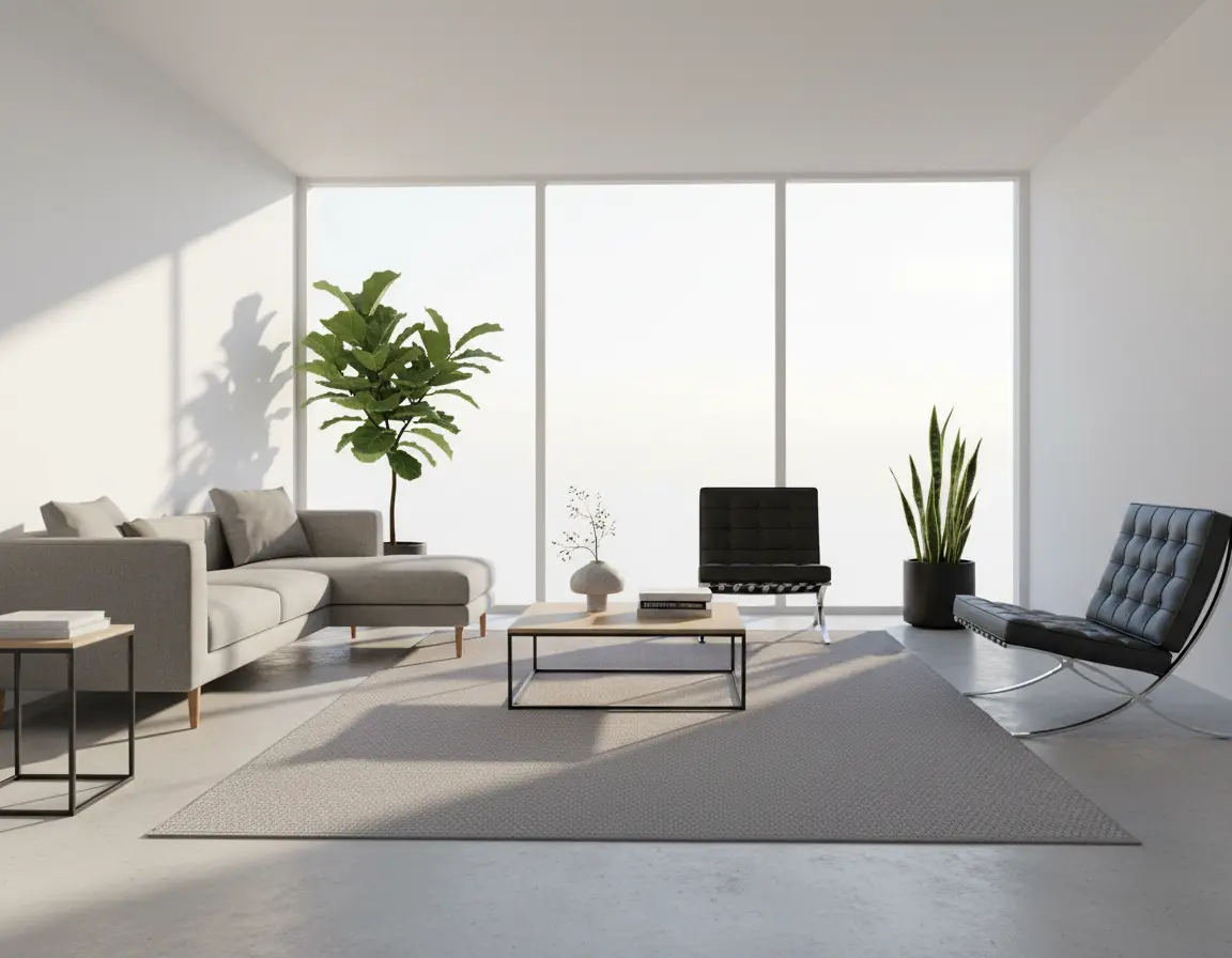 Tapete Moderno Gris con Textura Tejida para un Ambiente Sereno Render