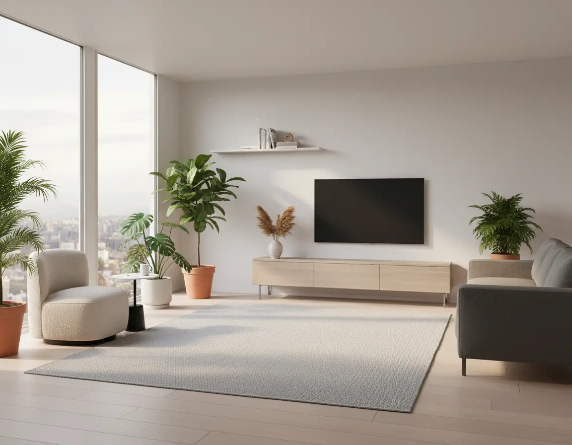 Tapete Moderno Gris con Textura Sutil Render