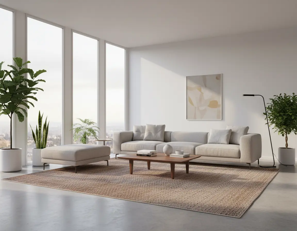 Tapete Texturizado Neutro con Diseño tipo Tejido Render