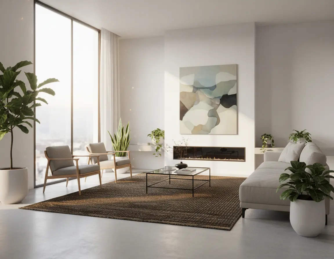 Tapete Texturizado Cafe con Diseño Tejido Natural Render