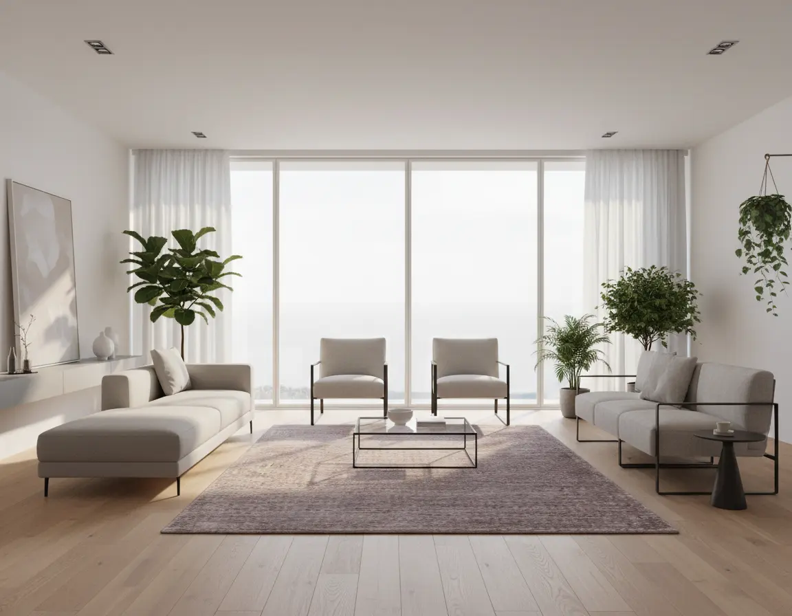 Tapete Texturizado Cafe con Diseño Tejido para Sala Render