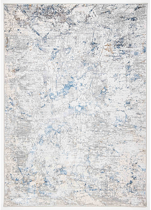 Tapete Moderno Neutro con Diseño Abstracto en Azul