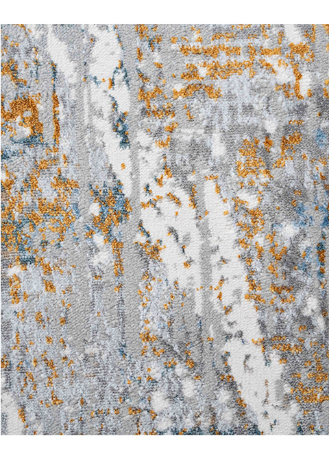 Tapete Moderno Gris con Diseño Abstracto en Dorado