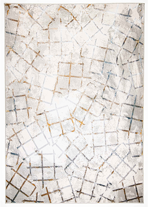 Tapete Moderno Neutro con Diseño Geométrico en Bronce y Gris