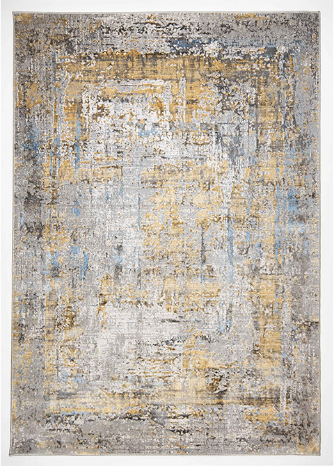 Tapete Moderno Gris con Diseño Abstracto en Dorado