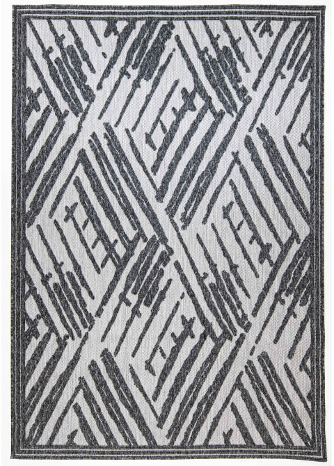 Tapete Moderno Neutro con Diseño Geométrico en Gris Oscuro